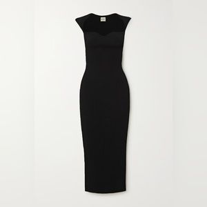 Khaite Allegra Ribbed Corset Midi Dress Size L $1280